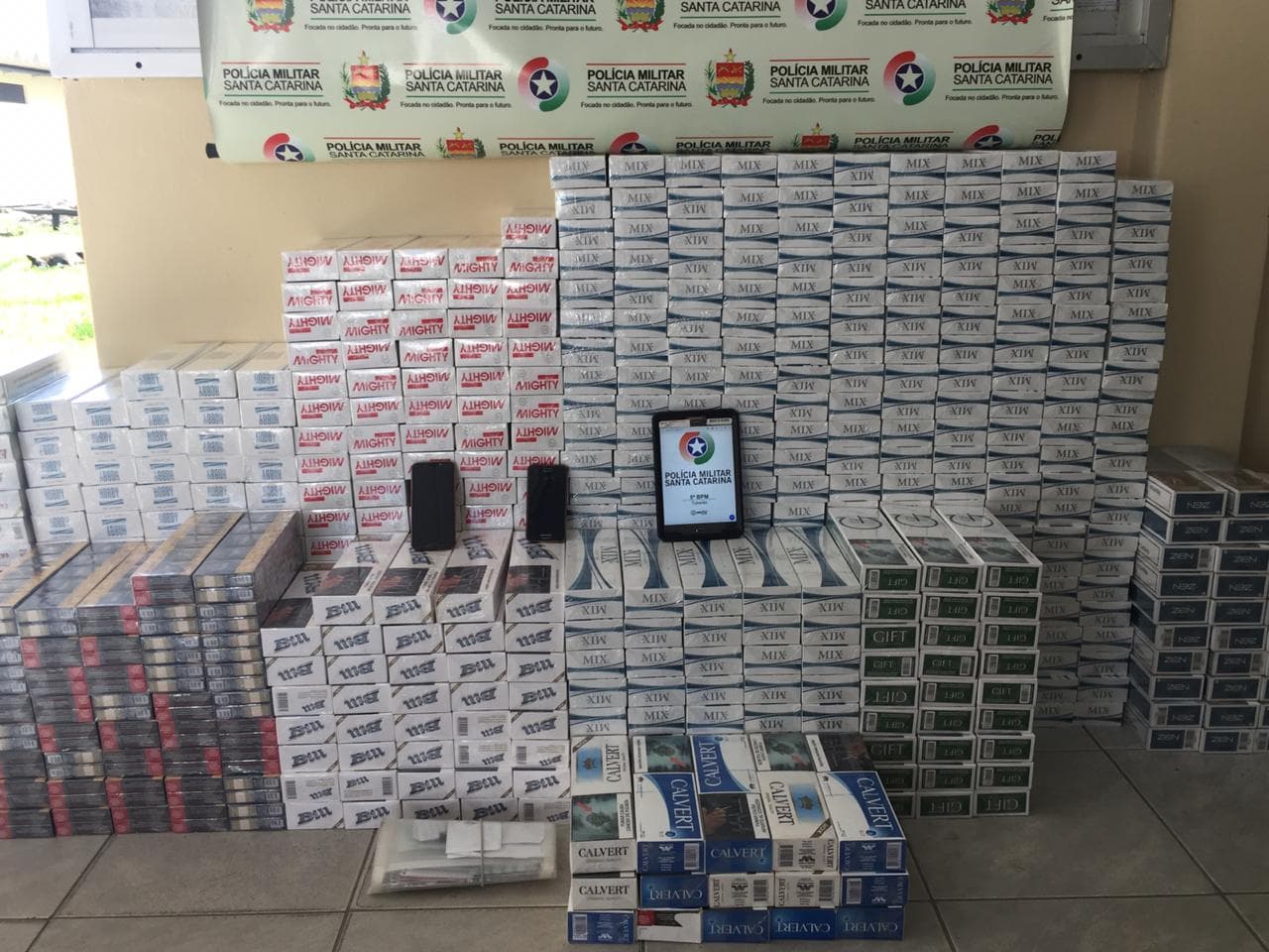 Sete mil carteiras de cigarros contrabandeados são apreendidas