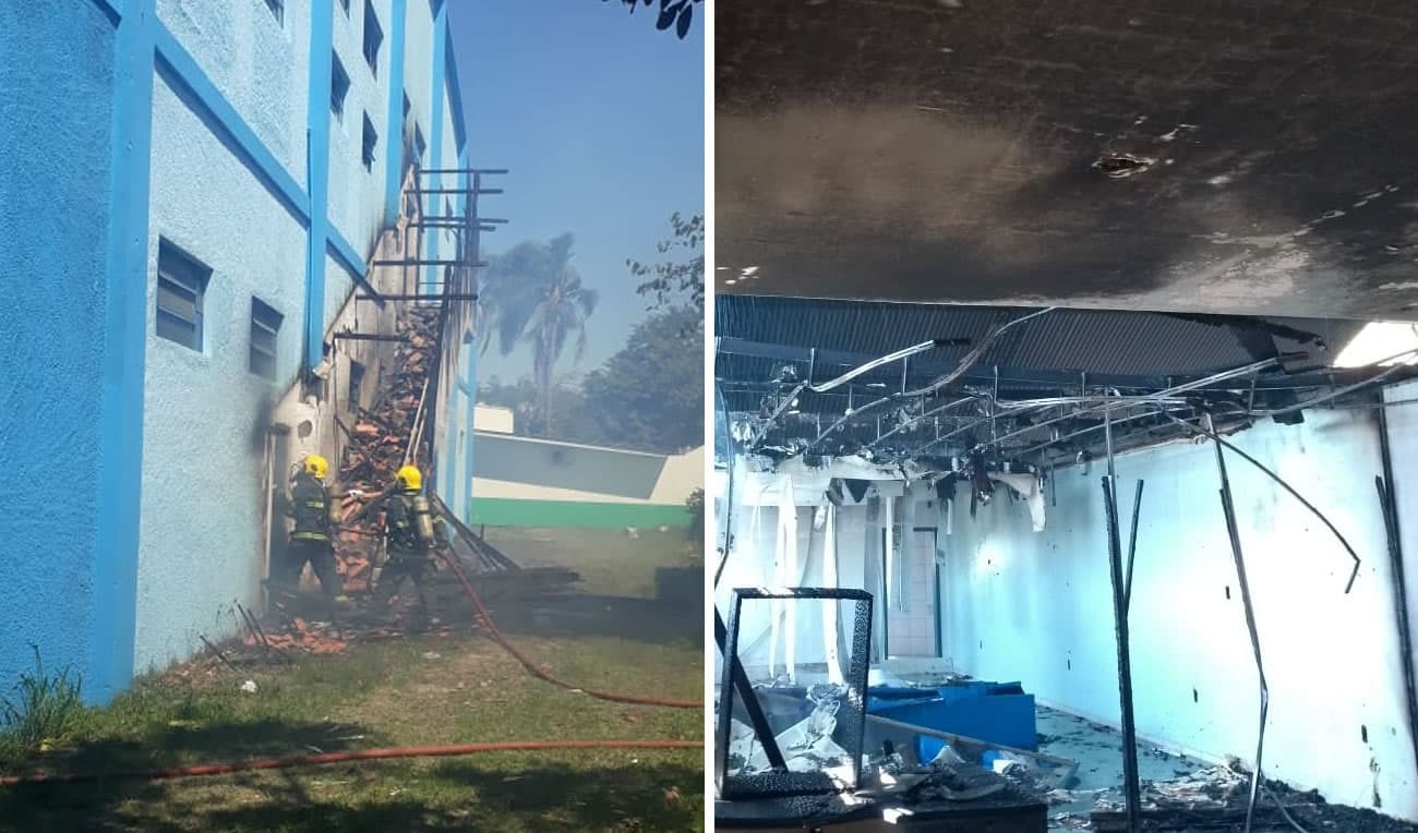 Incêndio atinge o recém reformado Ginásio Salgadão