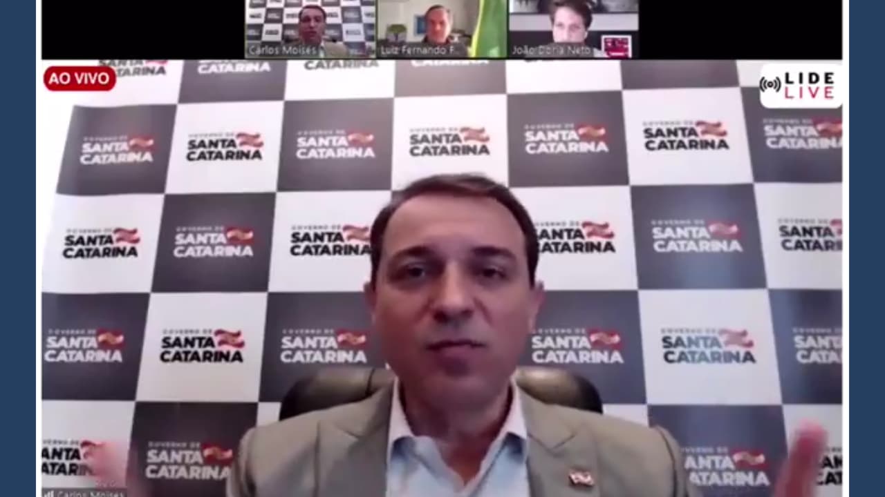 Assista ao vídeo em que Carlos Moisés (PSL) pede para que empresários pressionem a imprensa catarinense