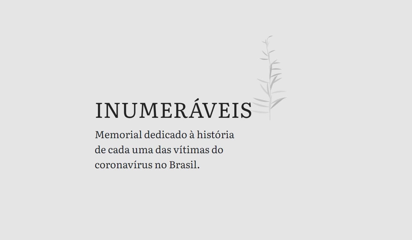 Coronavírus: vítimas da região presentes no memorial "Inumeráveis" serão lembrados pelo EXTRA.SC