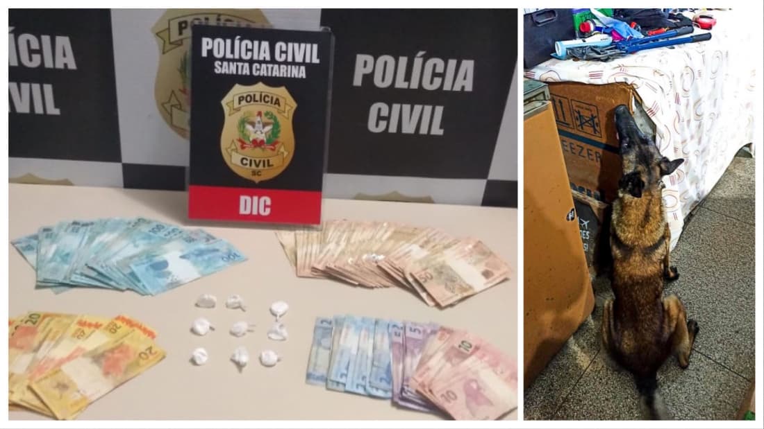 Homem é preso com cocaína e mais de R$ 12 mil, em Tubarão