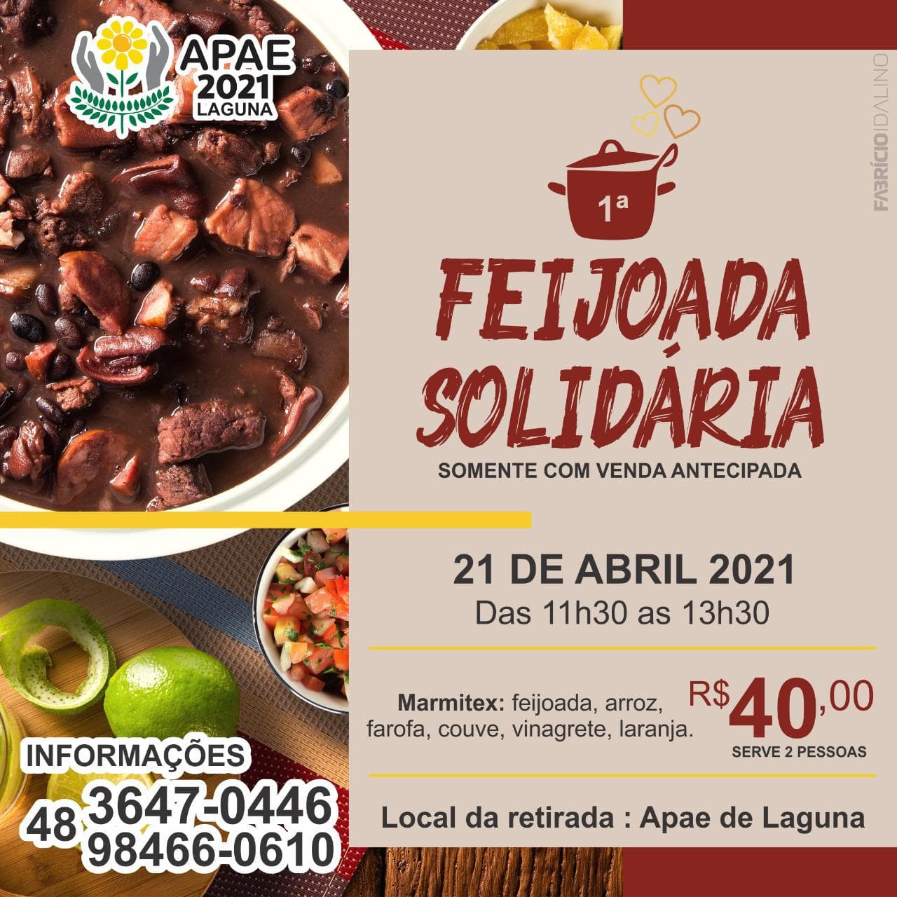 Apae de Laguna promove feijoada solidária