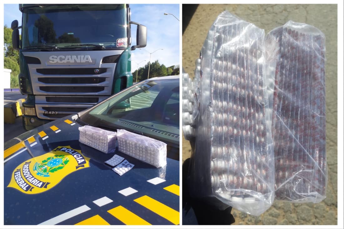 Mais de 1,5 mil comprimidos de rebite são apreendidos com motorista