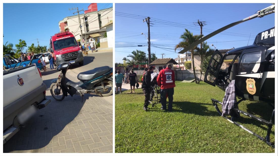 Acidente deixa motociclista gravemente ferida