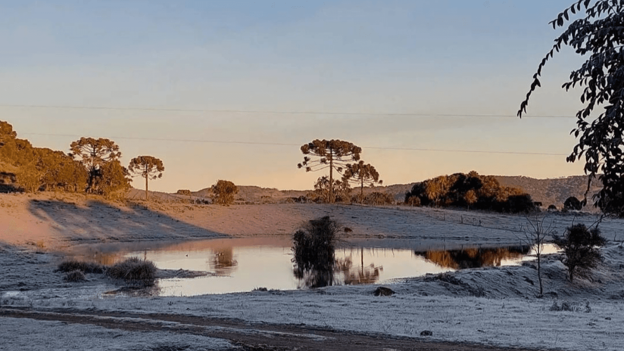 Termômetros marcaram -8°C em Urupema na madrugada desta terça-feira (20)