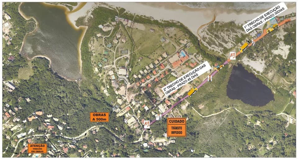 Avenida Porto Novo, em Imbituba, começa a ser pavimentada