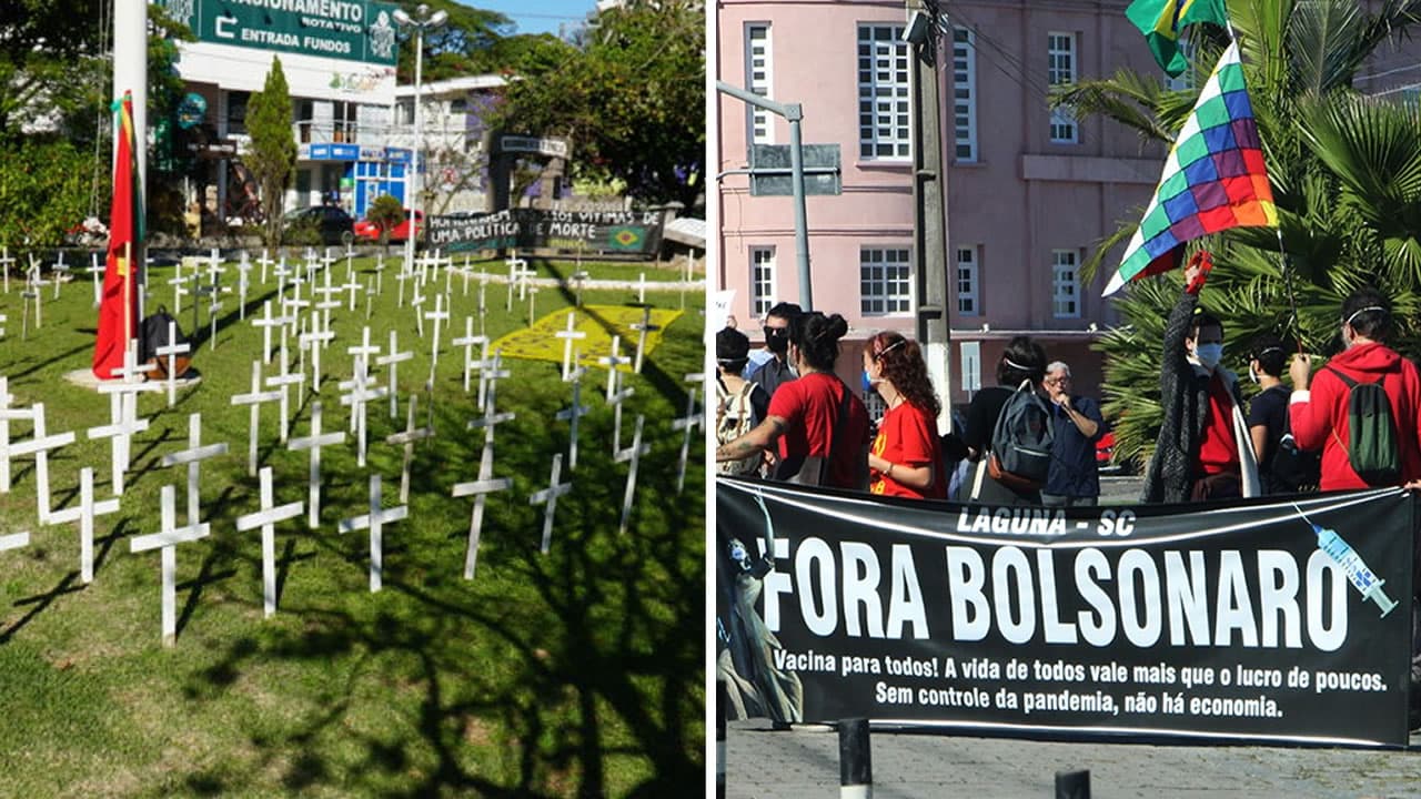 Tubarão e Laguna registram protestos contra Jair Bolsonaro