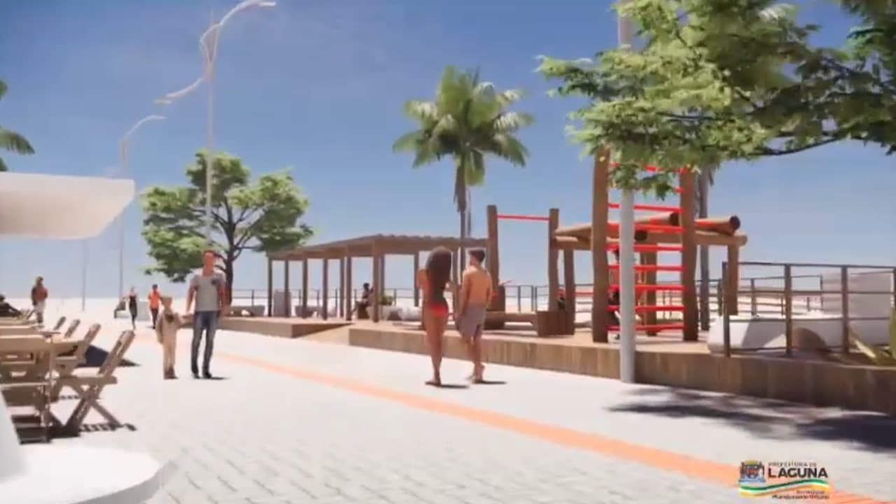 Projeto de revitalização da orla do Mar Grosso, em Laguna, é divulgado; assista