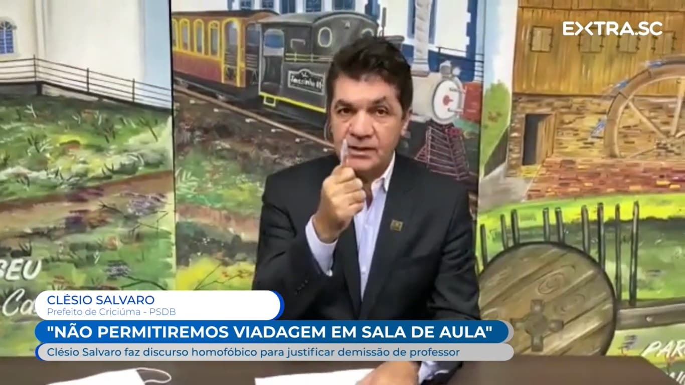 "Não permitiremos viadagem em sala de aula", diz prefeito de Criciúma, Clésio Salvaro