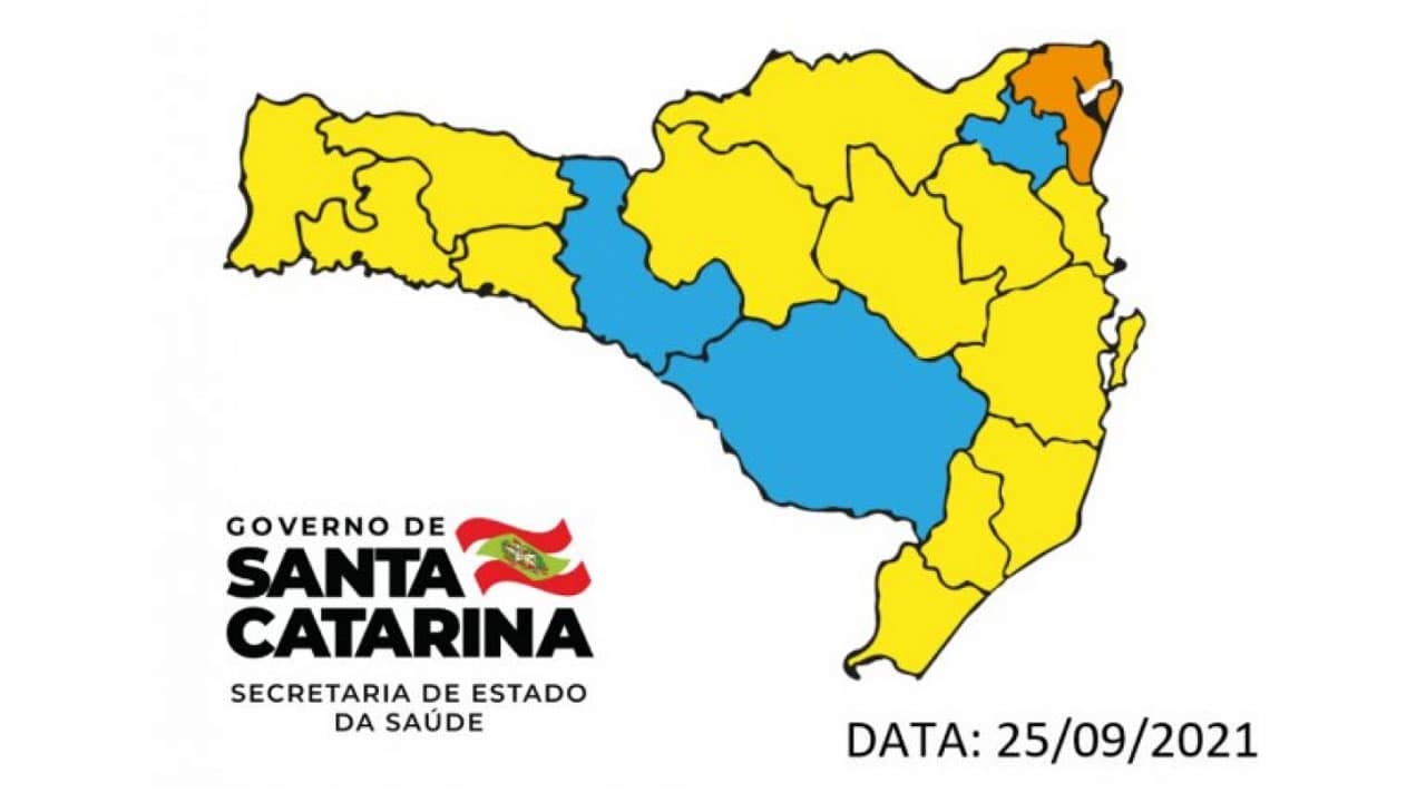 Pela primeira vez na pandemia, SC tem três regiões no risco moderado para Covid-19