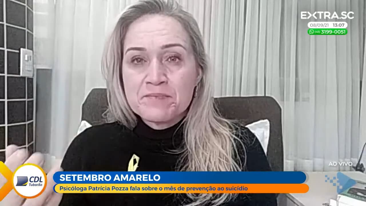 ASSISTA: Psicóloga Patrícia Pozza fala sobre o Setembro Amarelo, mês de prevenção ao suicídio