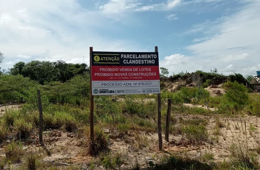 Loteamentos clandestinos são coibidos em Imbituba