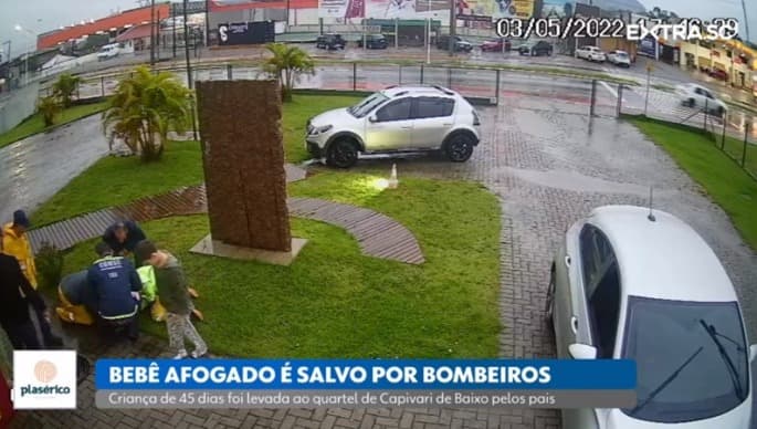 Bebê afogado é salvo por bombeiros de Capivari de Baixo