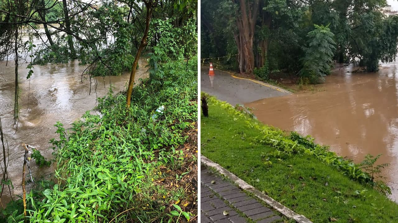Rio se aproxima da margem em pontos da região central de Tubarão