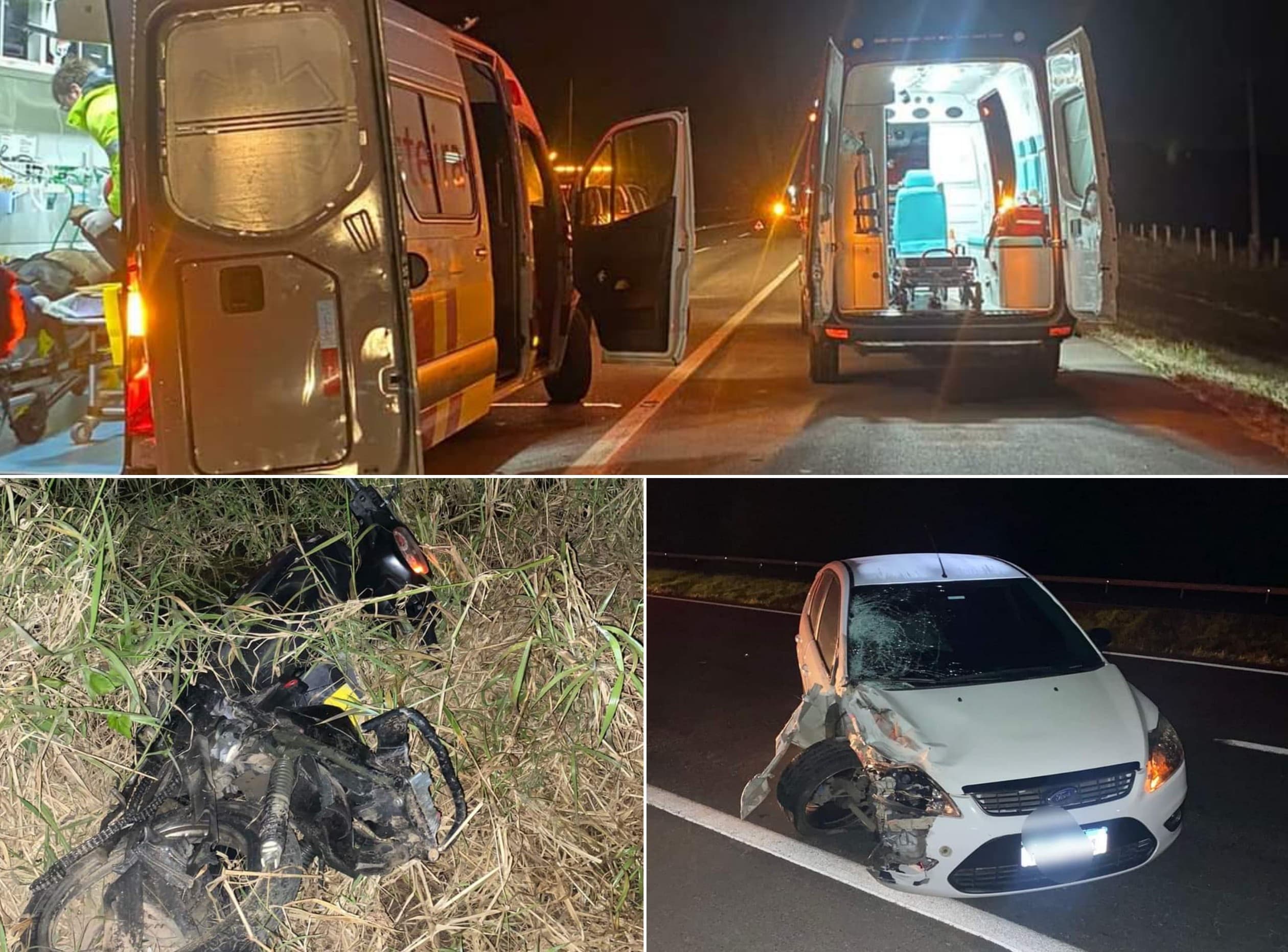 Motociclista e caroneira ficam feridos em acidente na BR-101