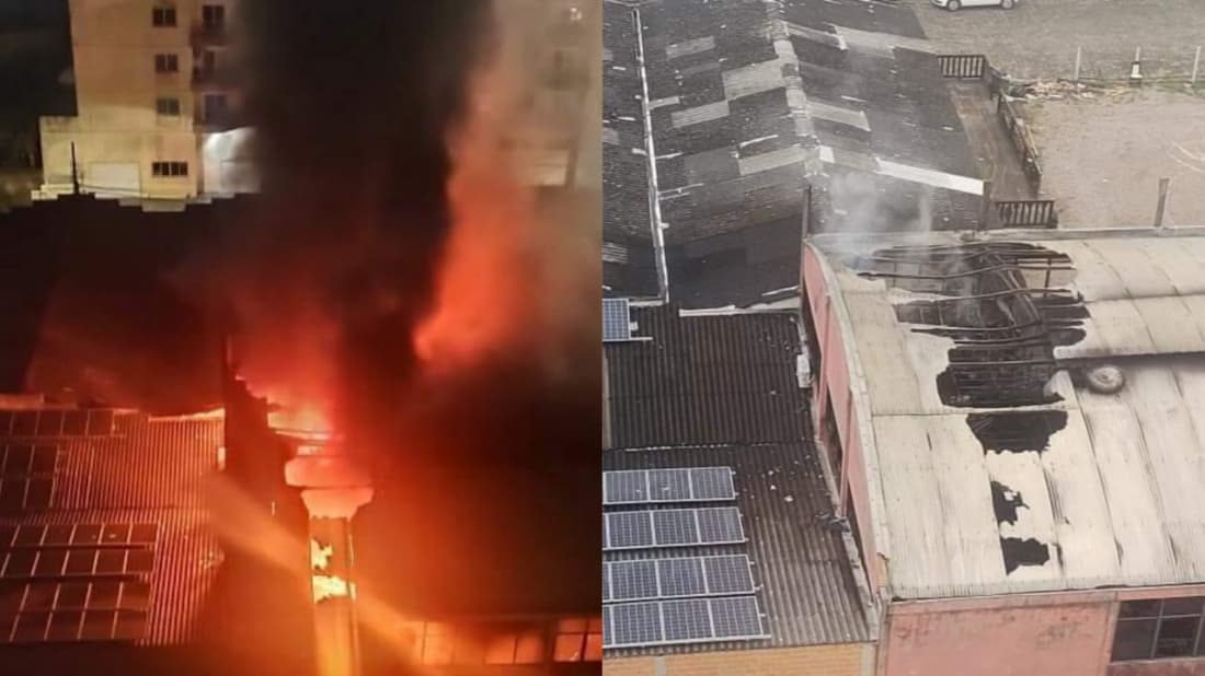 Incêndio atinge loja que vende extintores em Tubarão