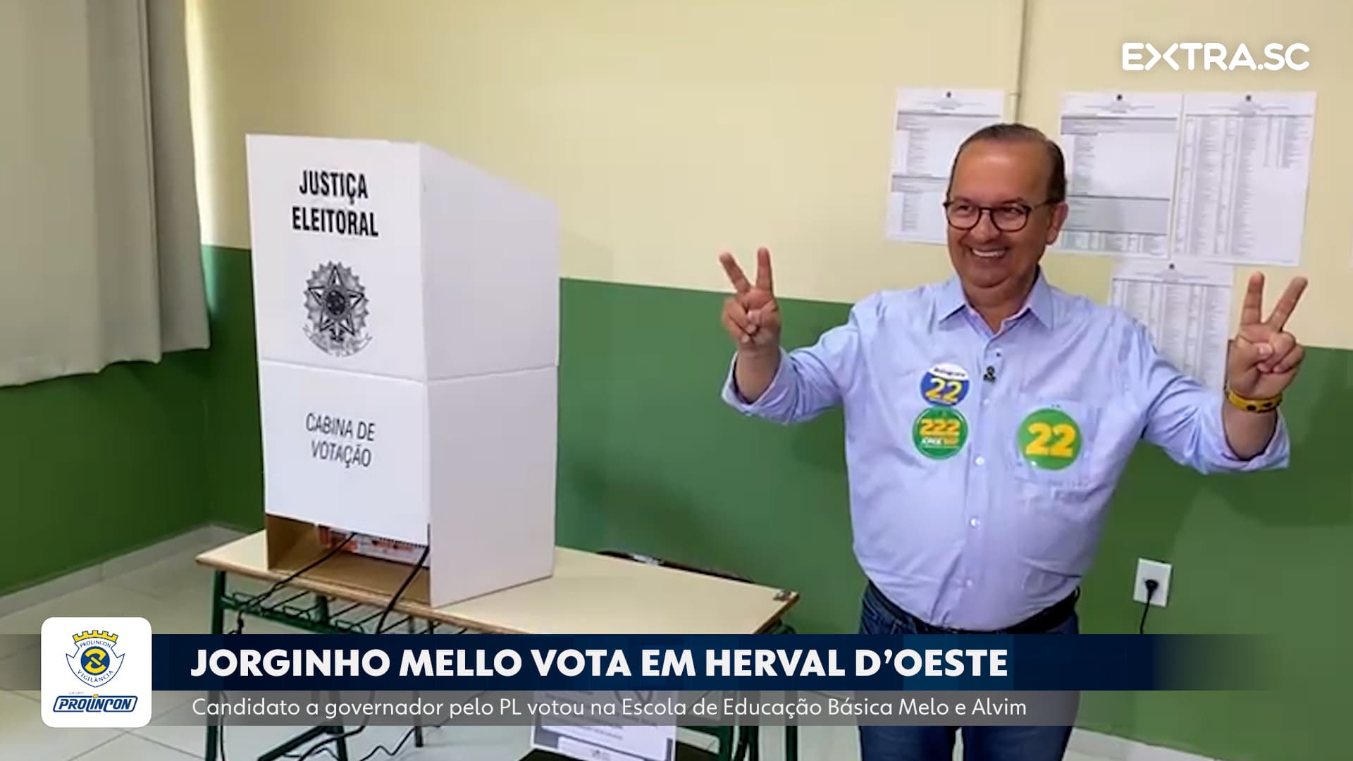 Candidato a governador Jorginho Mello (PL) vota em Herval D'Oeste