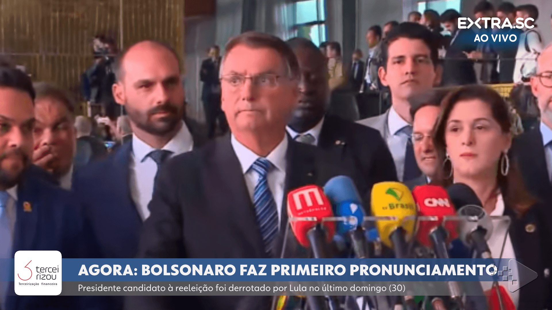 Presidente Jair Bolsonaro (PL) discursa pela primeira vez após derrota no segundo turno; assista!