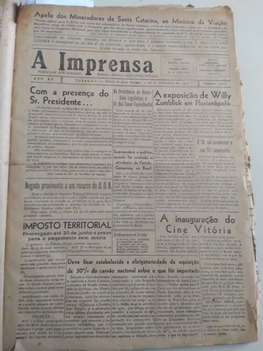 Arquivo público de Tubarão resgata história do Cine Vitória