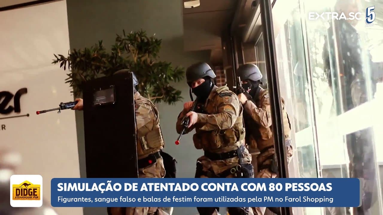 Simulação de atentado movimenta 80 pessoas no Farol Shopping