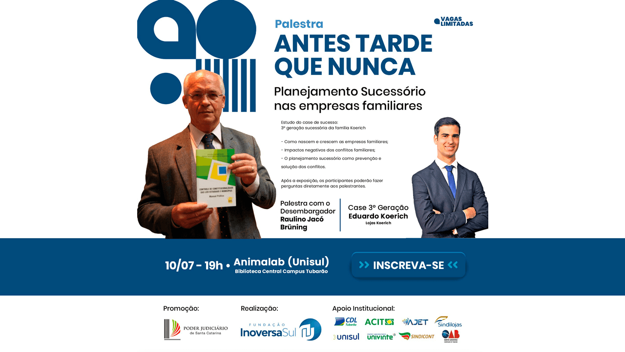 Inoversasul promove palestra sobre planejamento sucessório nas empresas familiares