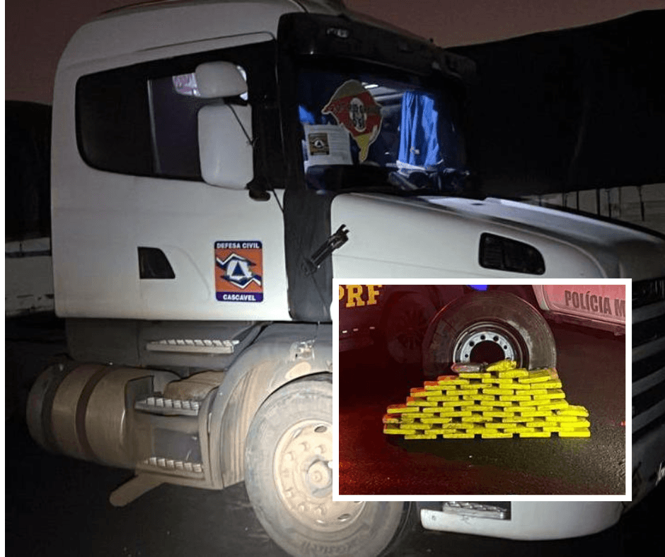 52 kg de cocaína e 1kg de crack são encontrados em carreta com donativos para o Rio Grande do Sul