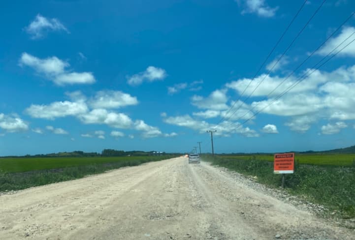 Com problema na etapa final, pavimentação da Estrada da Jabuticabeira deve ser retomada em fevereiro