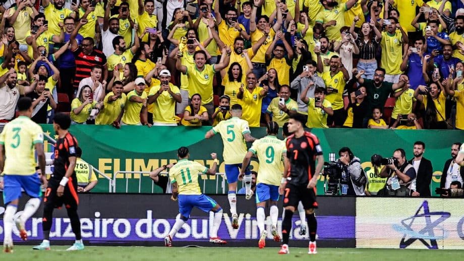 Vini Jr. salva a seleção, Brasil bate Colômbia e vai a 2º nas Eliminatórias
