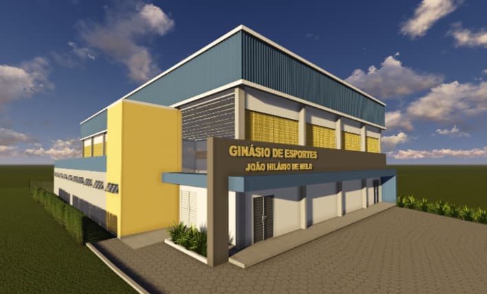 Ordem de serviço para a construção do ginásio de esportes da Escola João Hilário de Mello é assinada