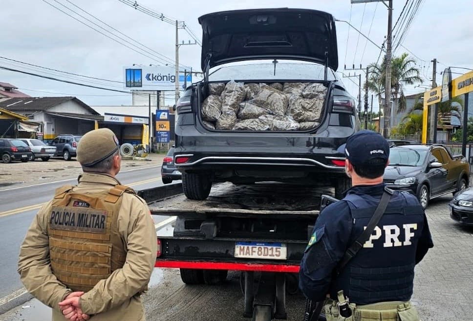 47 quilos de skunk são encontrados pela polícia em carro estacionado