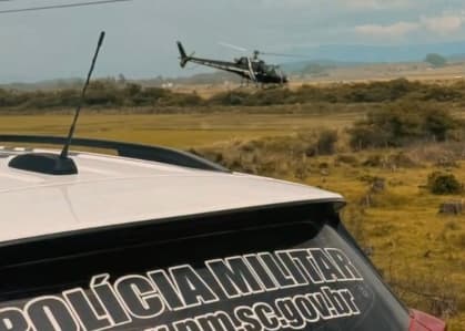 Fuga de ladrões mobiliza várias guarnições da PM, PRF e helicóptero da Polícia Civil