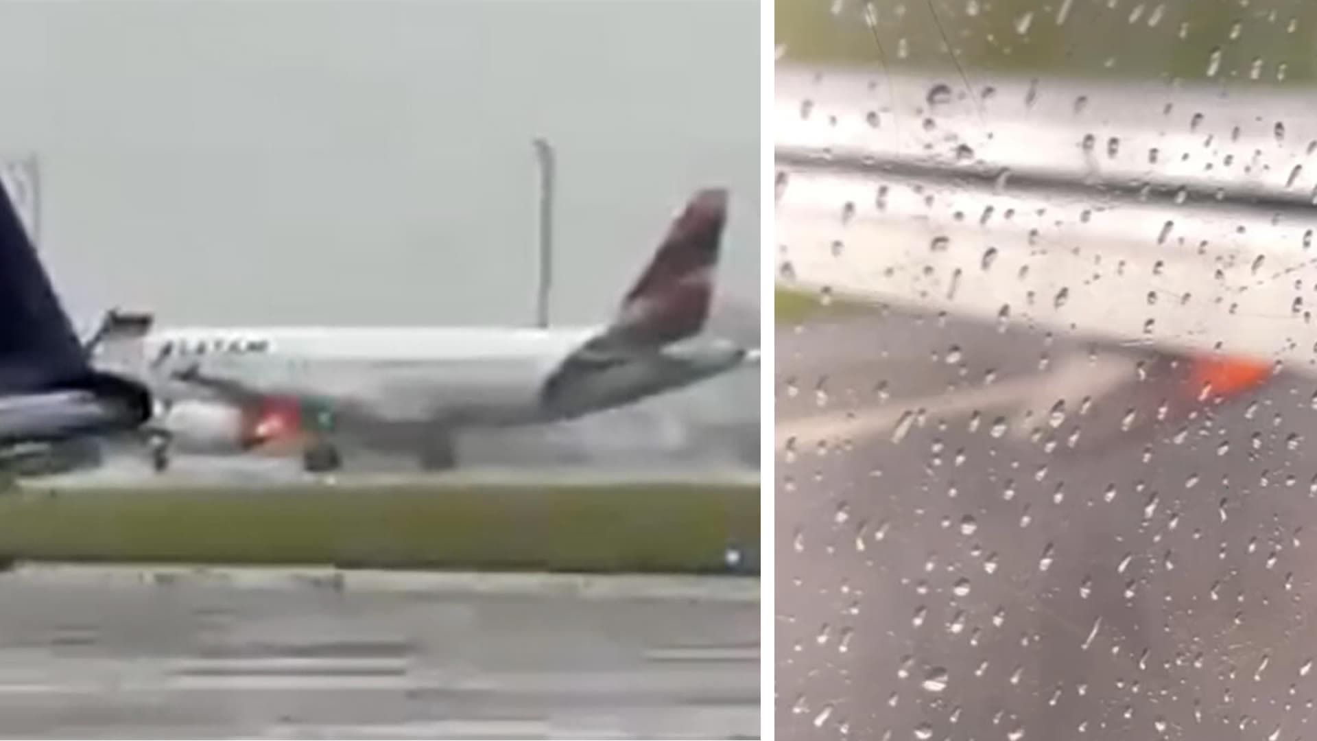 Decolagem é interrompida após motor de avião pegar fogo no aeroporto de Florianópolis