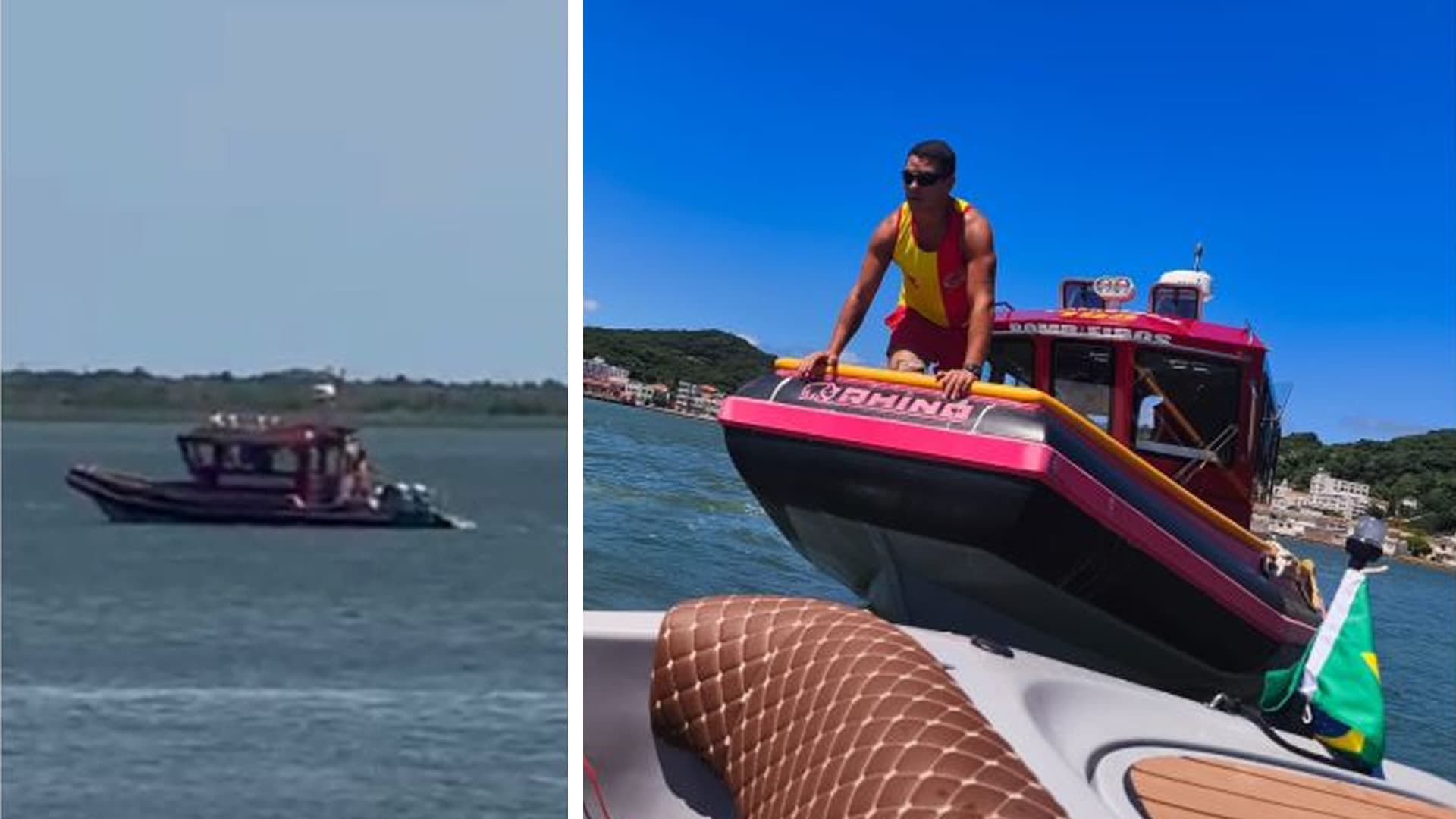 Barco fica à deriva em Laguna