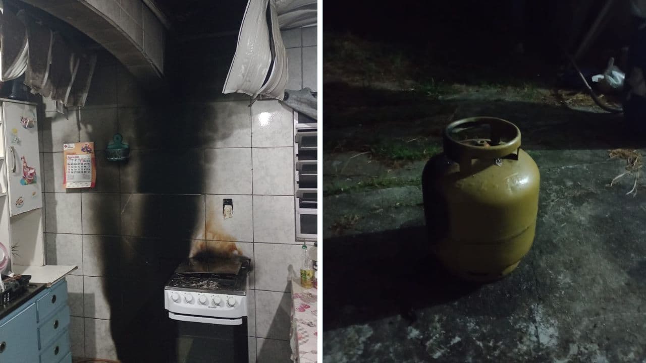 Botijão de gás causa incêndio em residência