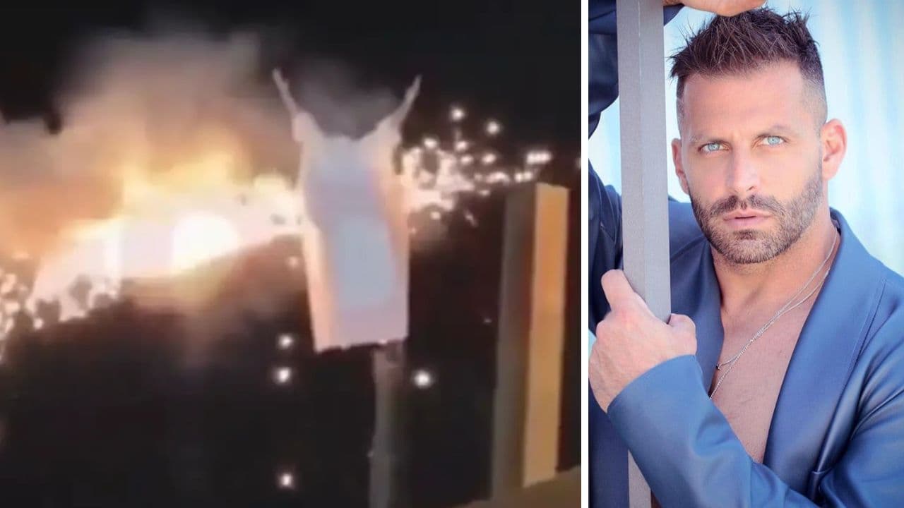 ▶️ Figurino de Henri Castelli pega fogo em espetáculo