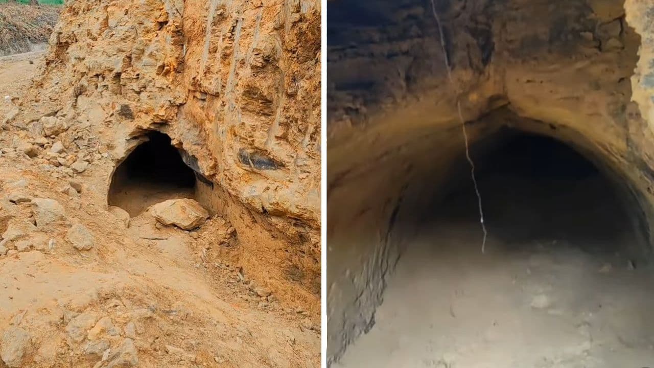Túnel subterrâneo misterioso é descoberto em propriedade rural: