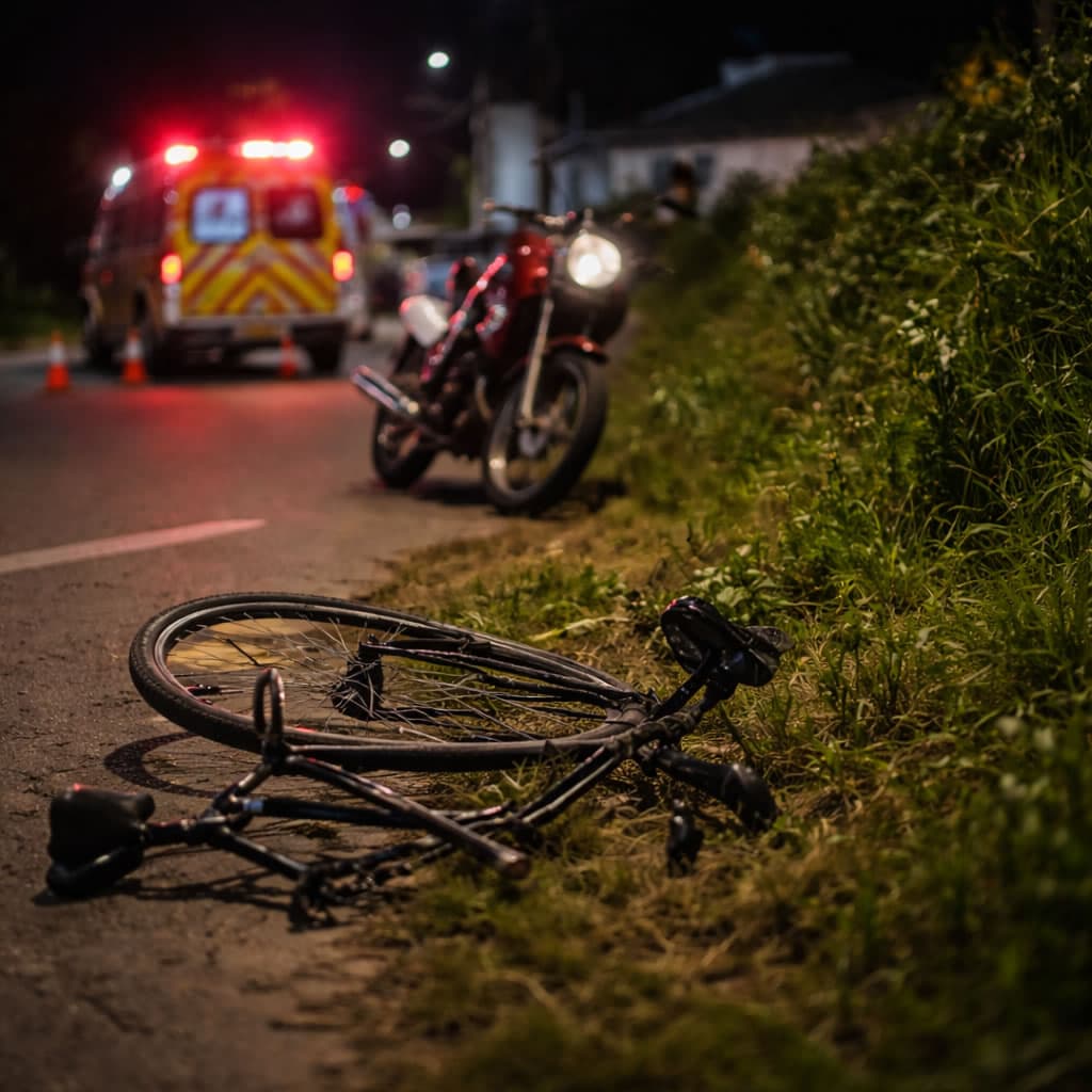 Ciclista fica ferido após colisão com motocicleta
