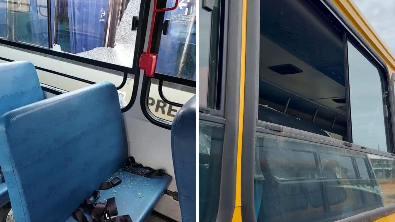 Ônibus de transporte escolar são vandalizados por menores de idade