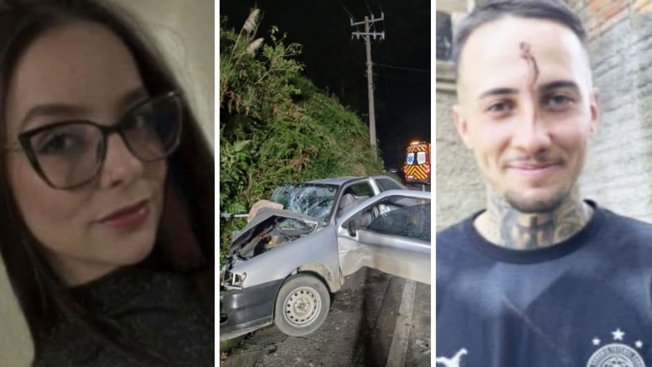Casal morre após grave acidente com três veículos na SC-390