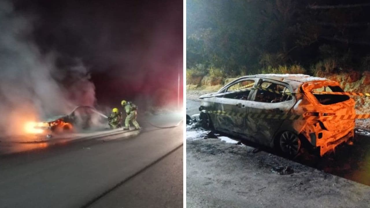 Carro furtado em Tubarão é encontrado incendiado na Praia do Sol