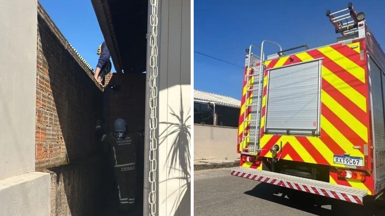 Moradores controlam incêndio em churrasqueira antes da chegada dos bombeiros