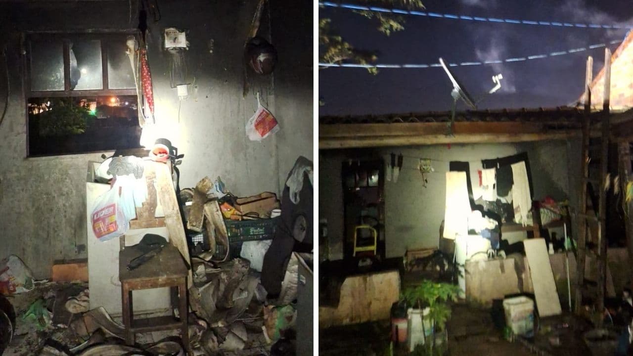 Incêndio destrói quarto de residência e quase atinge casas vizinhas