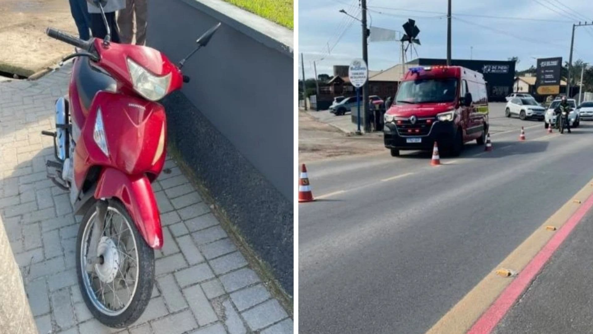 Cachorro atravessa pista e provoca queda de motociclista