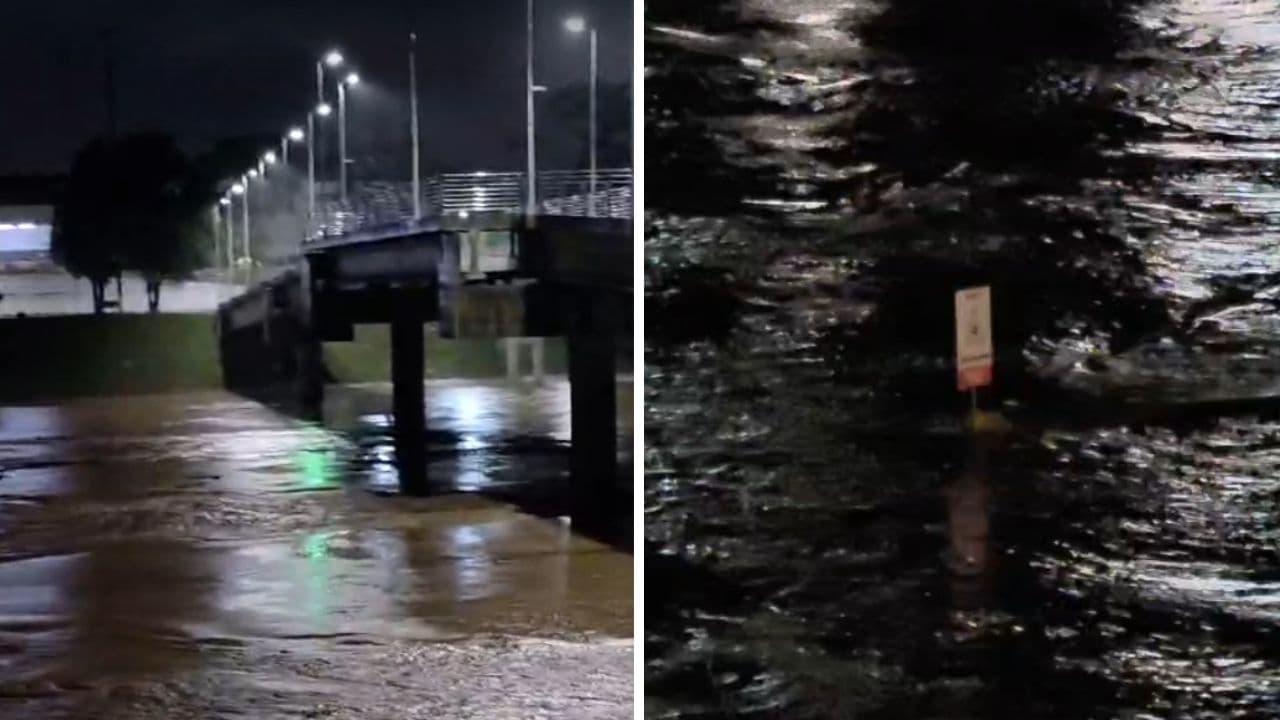 ▶️ Rio Tubarão atinge nível de alerta durante a madrugada, mas começa a recuar