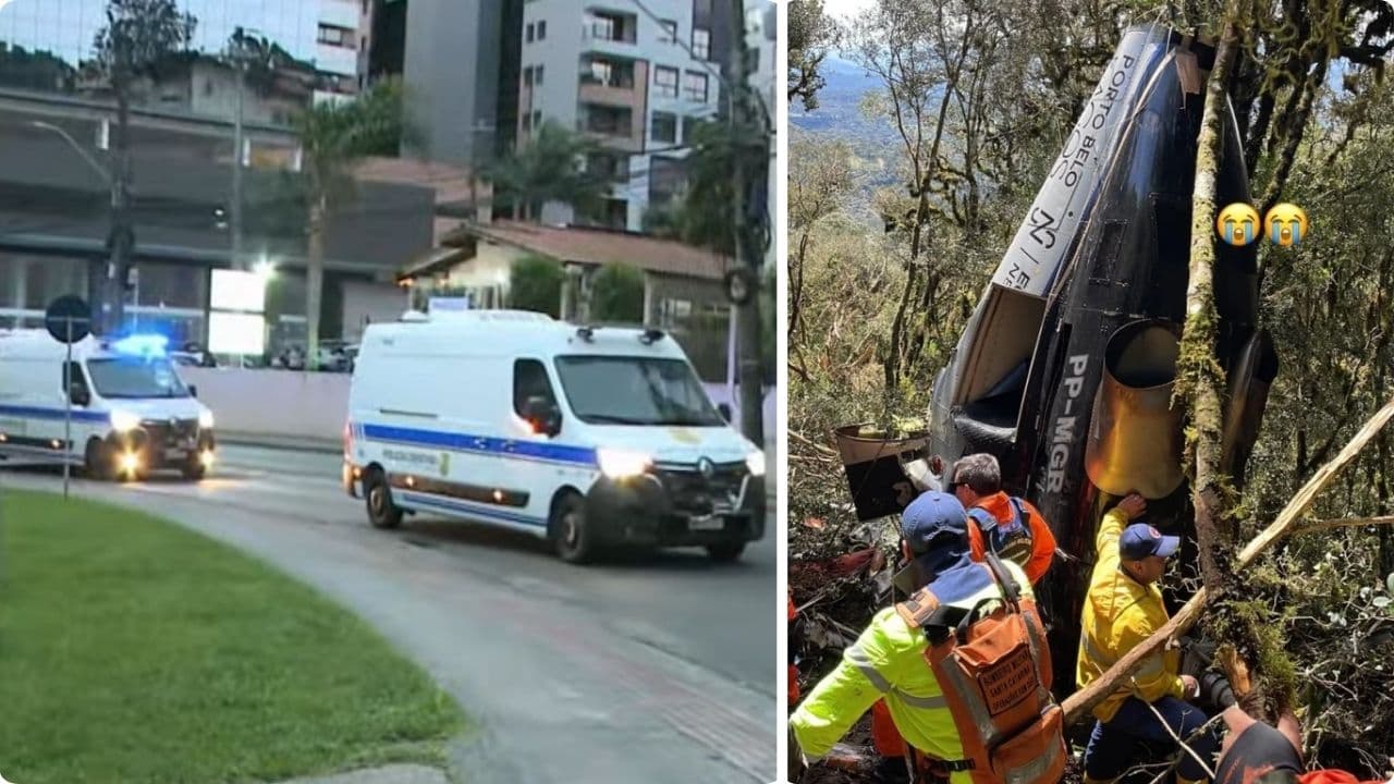 Corpos de Rick e outras quatro vítimas são retirados com cordas e levados a Florianópolis