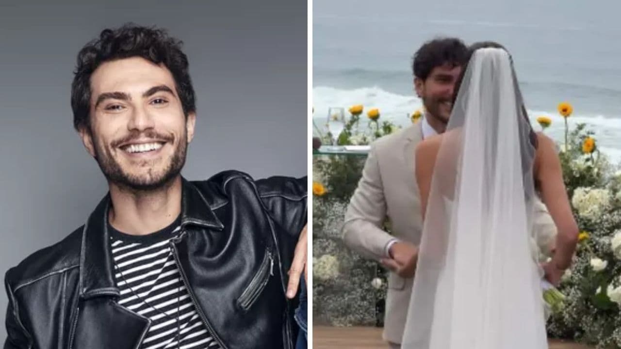 Cantor Bruninho, da dupla com Davi, se casa em cerimônia à beira-mar na Praia do Rosa