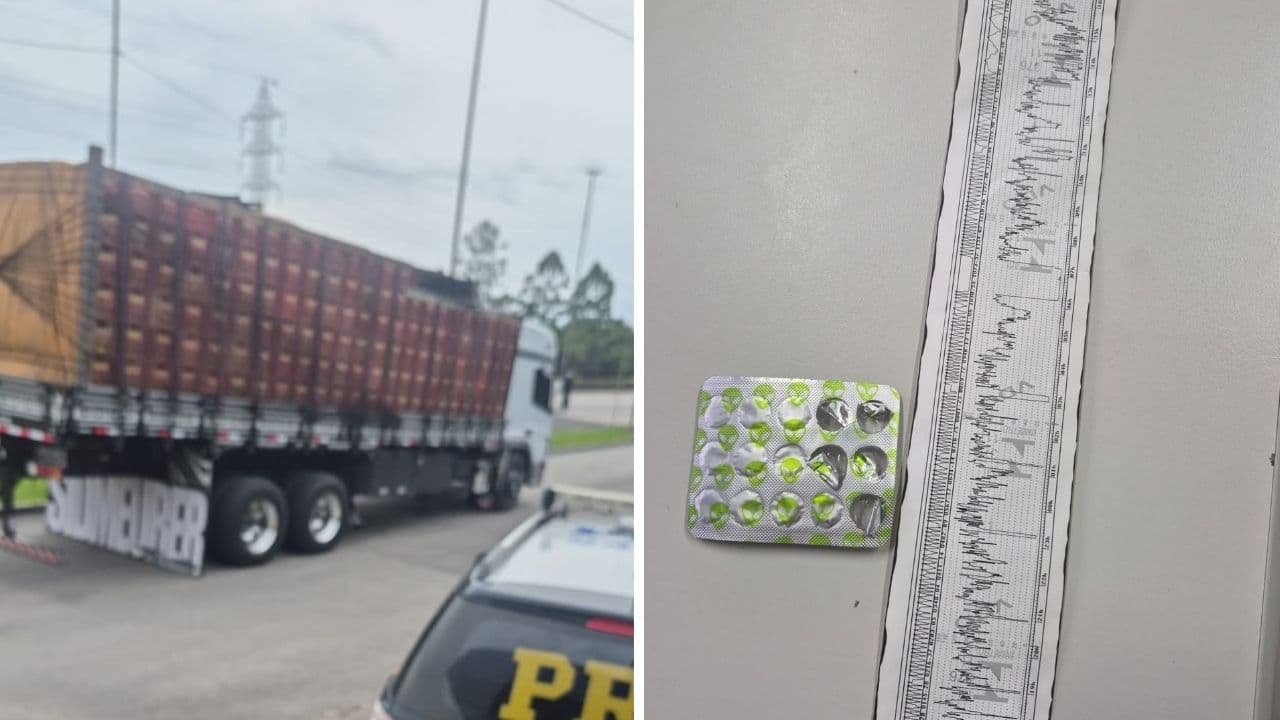 Caminhoneiro é flagrado a 150 km/h após dirigir quase um dia sem descanso na BR-101