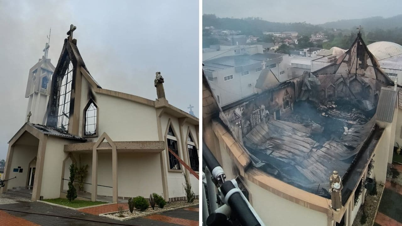 “Foi fogo, mas não apagou nossa fé”: comunidade se mobiliza após destruição de igreja