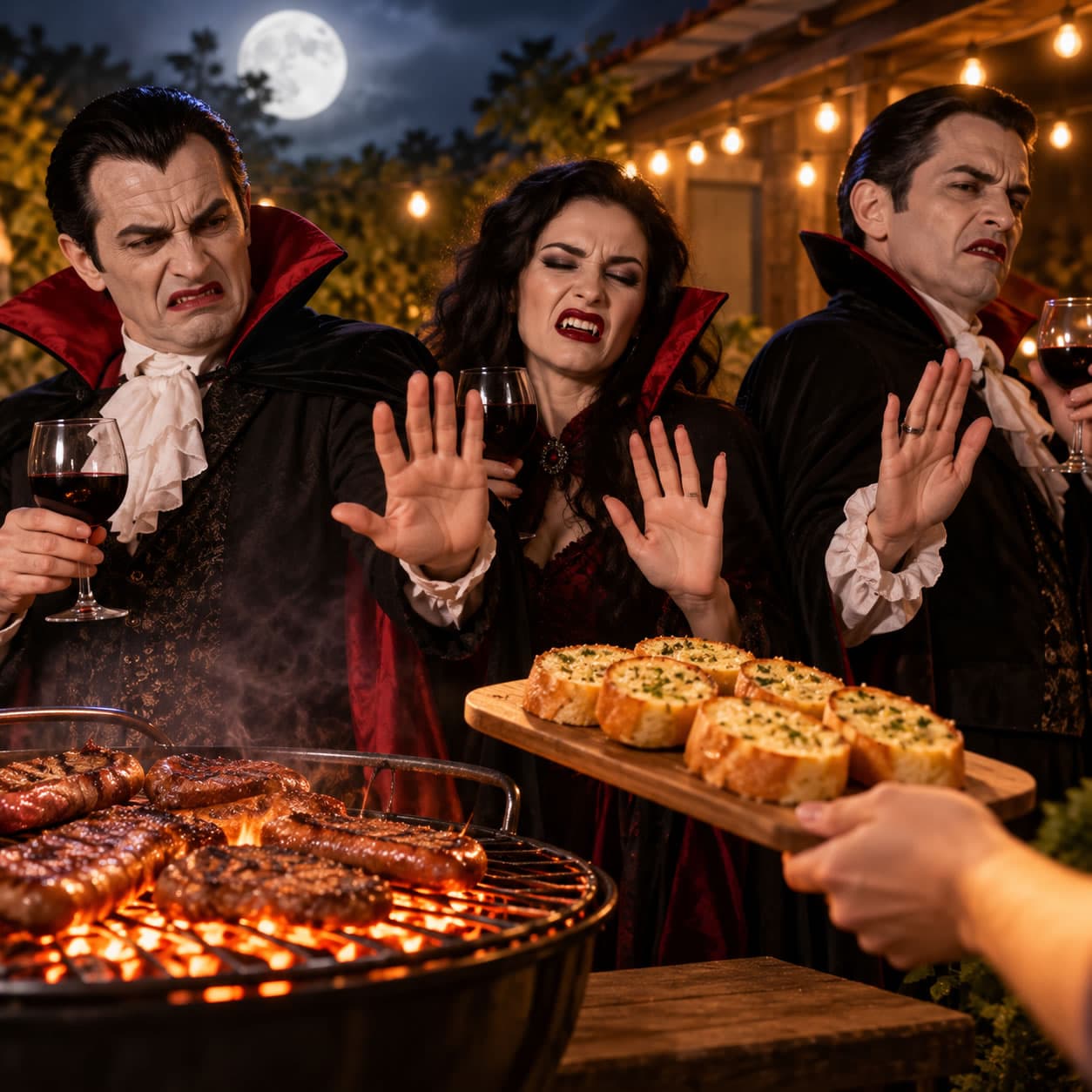 Em churrasco de vampiro, ninguém quer pão de alho