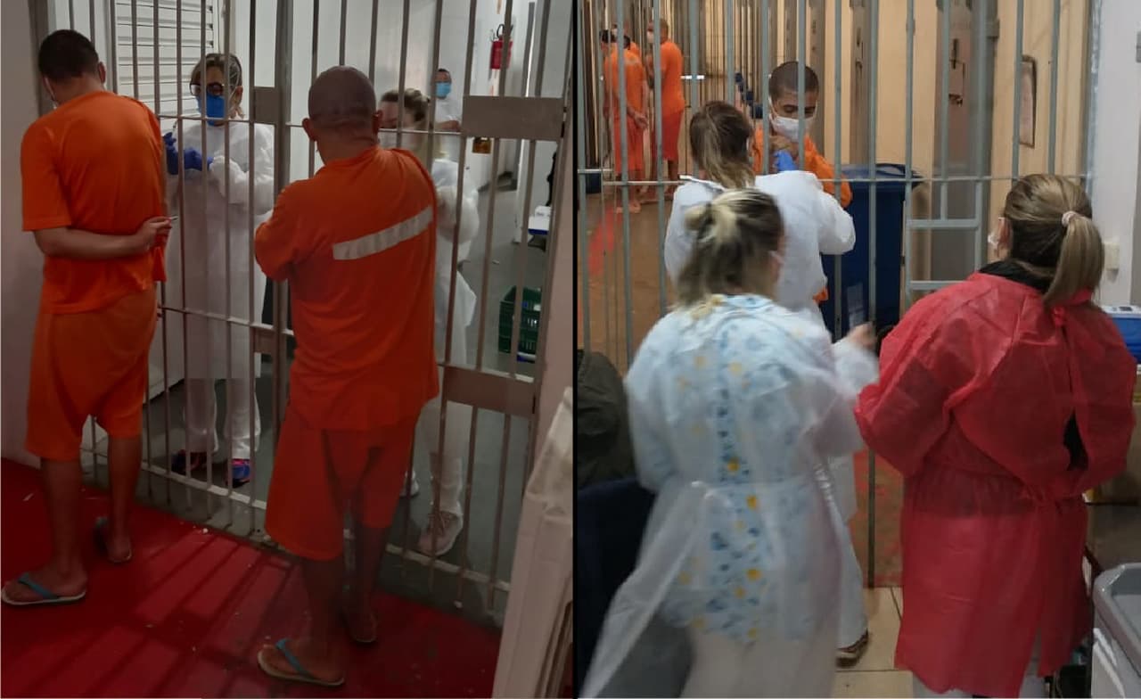 Detentos do Presídio Regional de Tubarão são vacinados contra a Covid-19